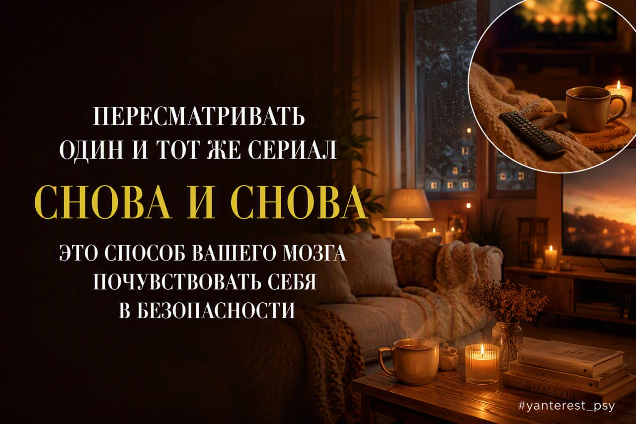 Привычка пересматривать одни и те же фильмы - это природное успокоительное для нервной ...