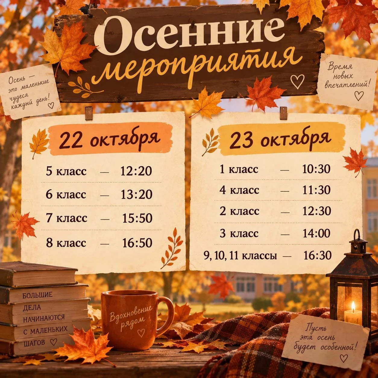 🍂 Осень в школе - время ярких событий! Не пропустите наши осенние мероприятия! 🍂