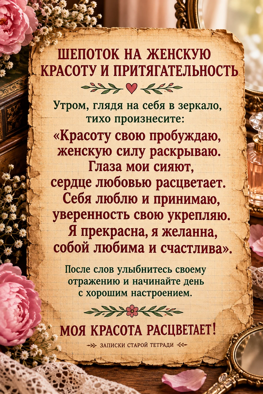 🌹 ШЕПОТОК НА ЖЕНСКУЮ КРАСОТУ И ПРИТЯГАТЕЛЬНОСТЬ