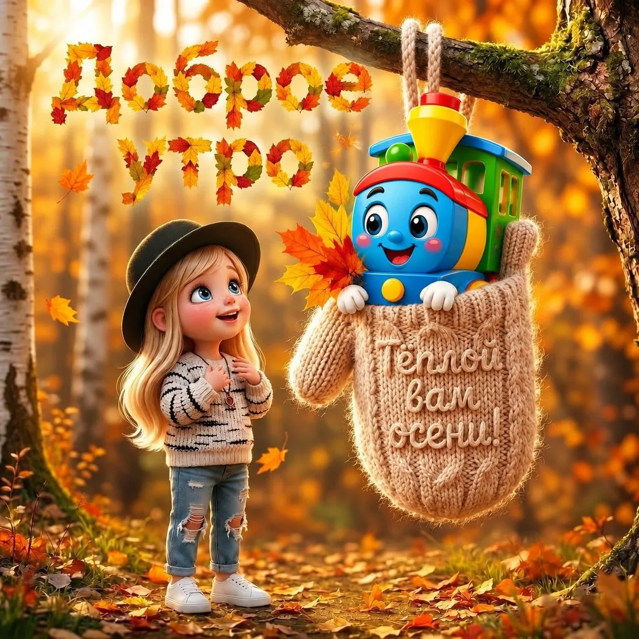 «С добрым утром! 🍂 Пусть утро будет спокойным, день — радостным, а осень — по-домашнем...