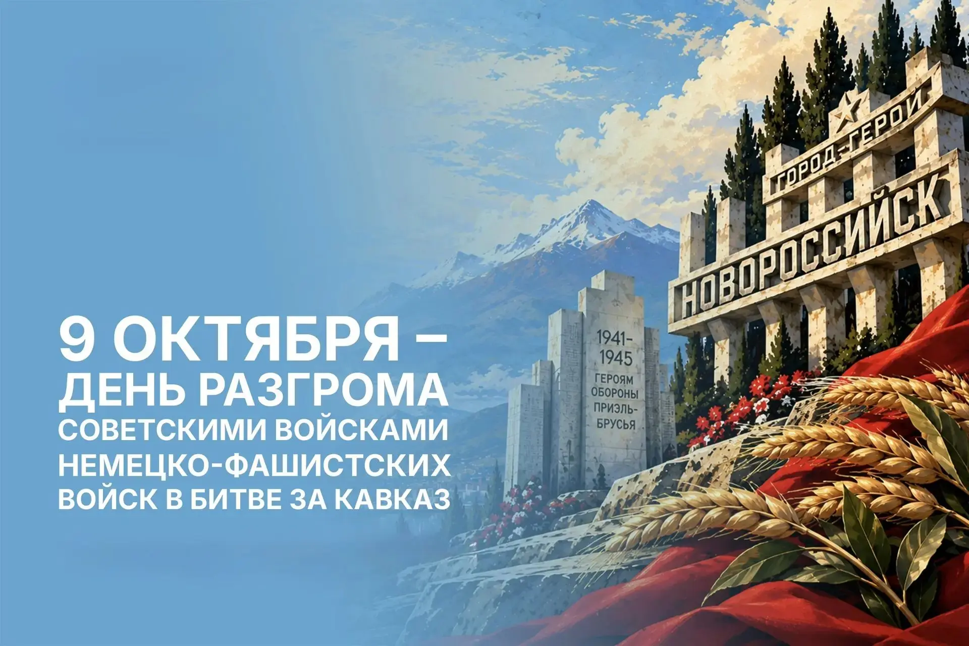 9 октября - День разгрома советскими войсками немецко-фашистских войск в битве за Кавка...