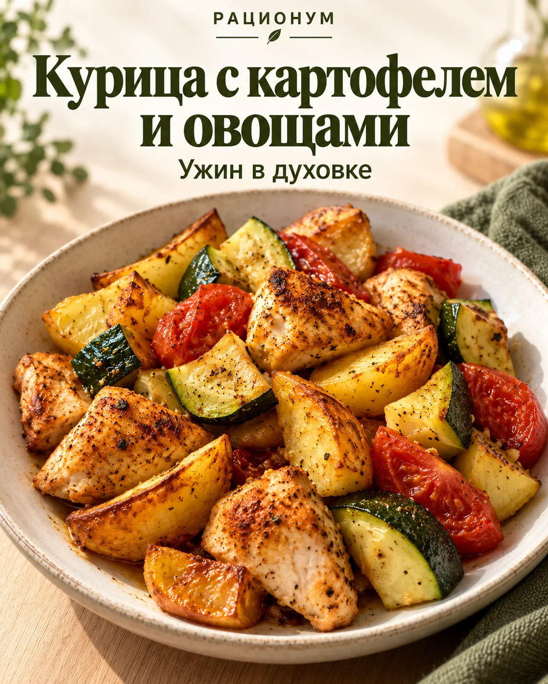 🍽 Курица с картофелем и овощами в духовке