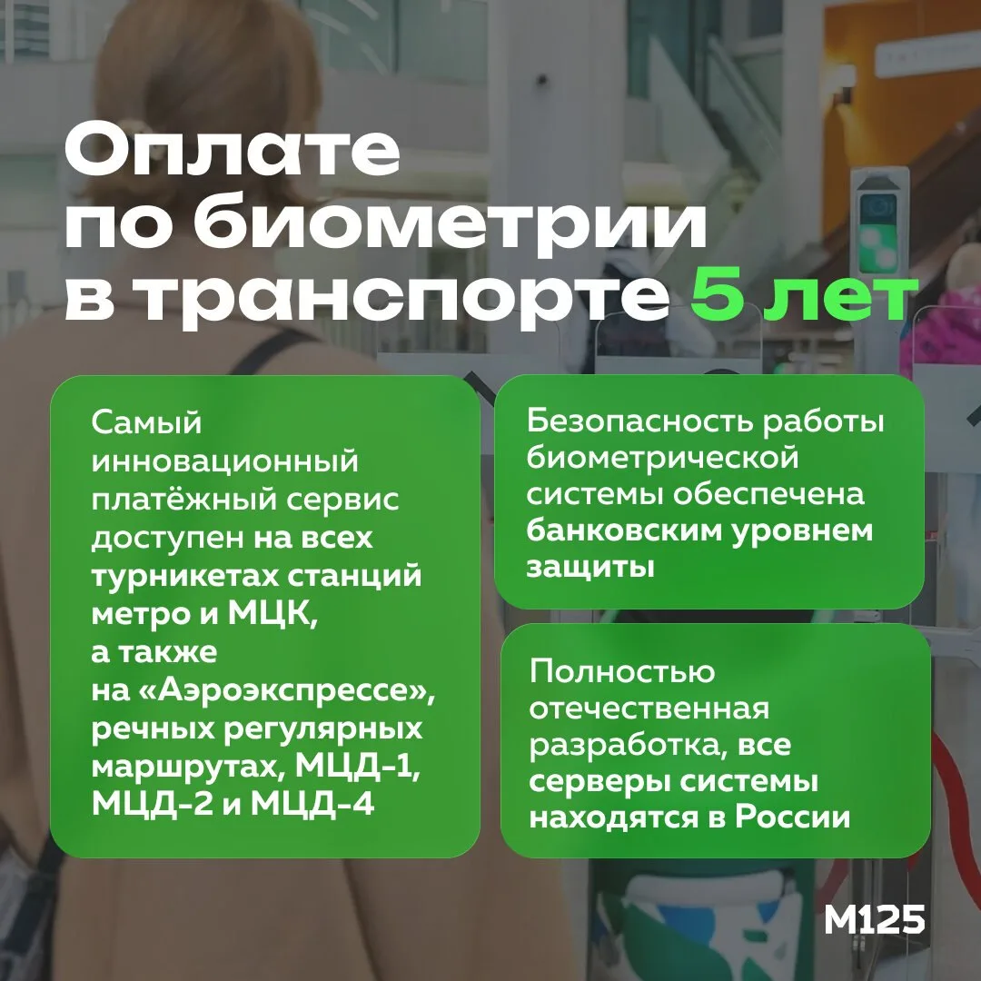 Биометрия в московском транспорте работает уже пять лет. Мэр рассказал, что за это врем...