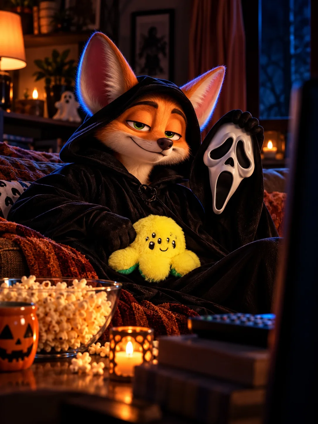 А что, если бы наш Фокс стал героем известных фильмов на Хэллоуин? 🎃🎬