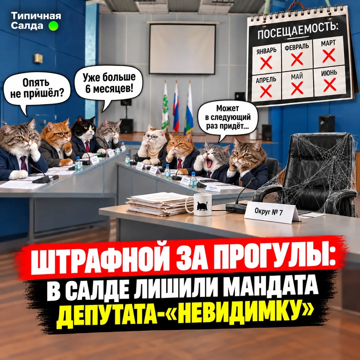 🪑 Штрафной за прогулы: в Салде лишили мандата депутата-«невидимку»
