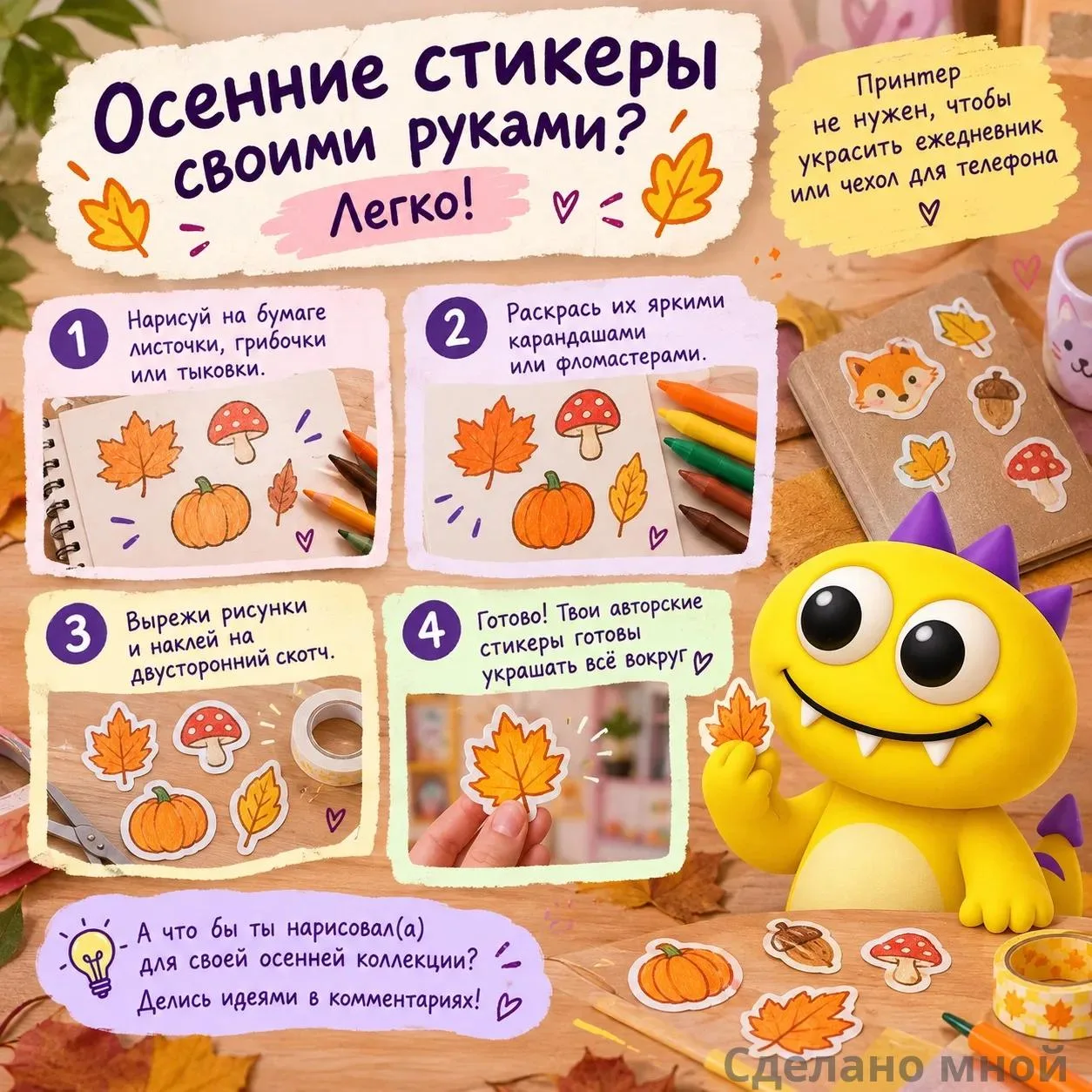 🍂 Хочешь украсить свой ежедневник осенними стикерами?