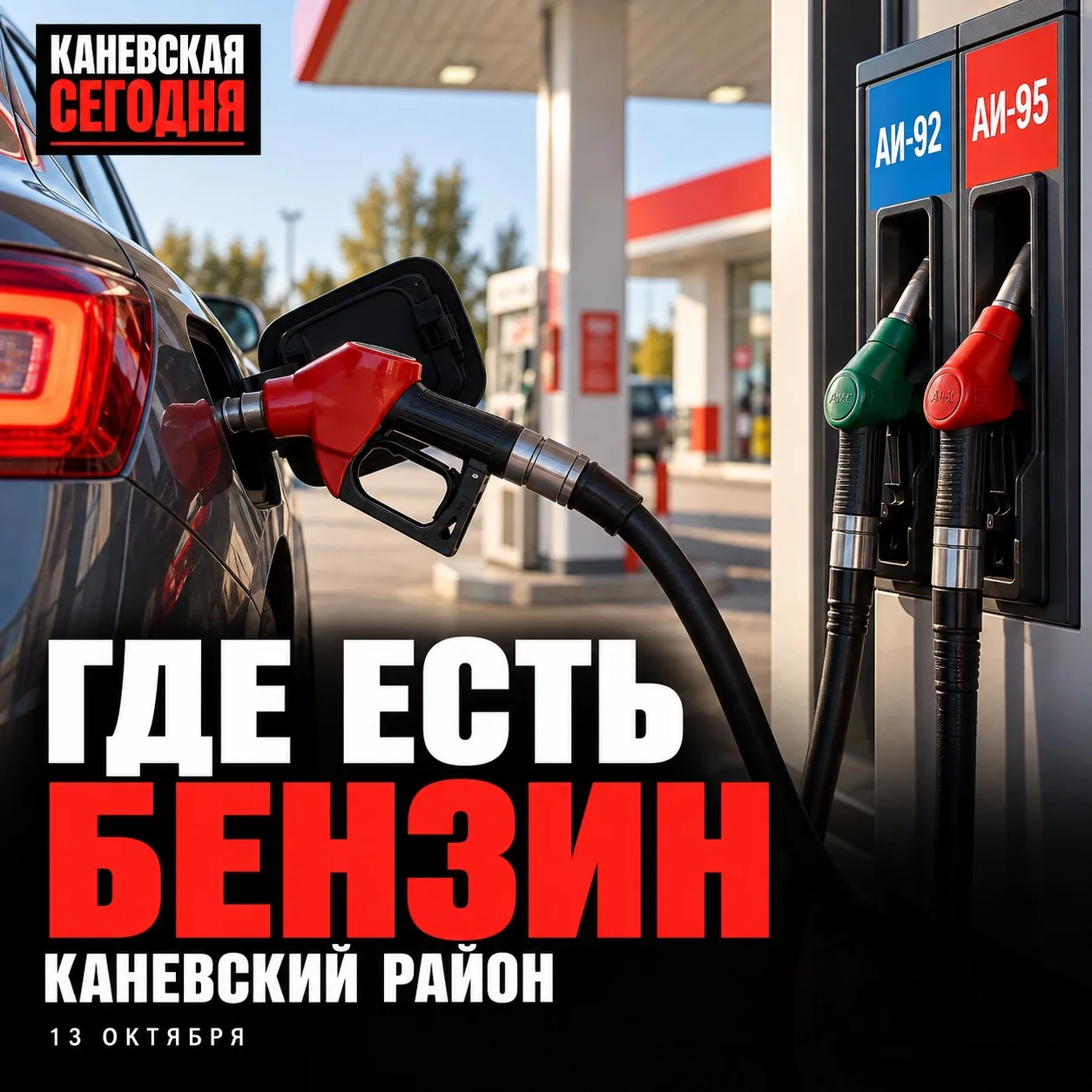 ⛽ Где в Каневском районе есть бензин 13 октября