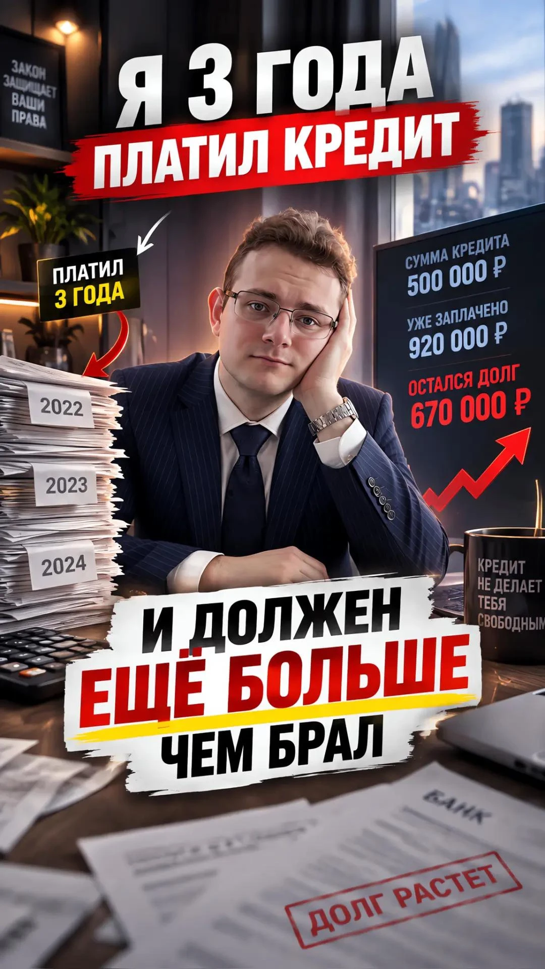 Я 3 года платил кредит. И должен ещё больше, чем брал