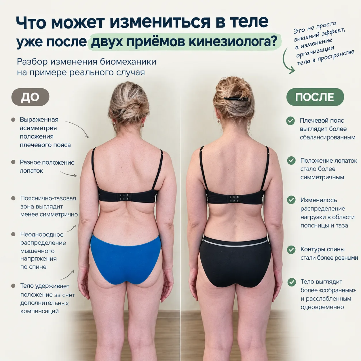 Что может измениться в теле уже после двух приёмов кинезиолога?