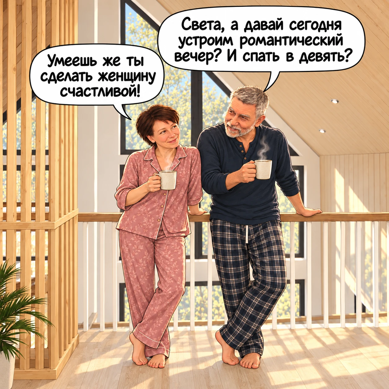 — Света, а давай сегодня устроим романтический вечер?