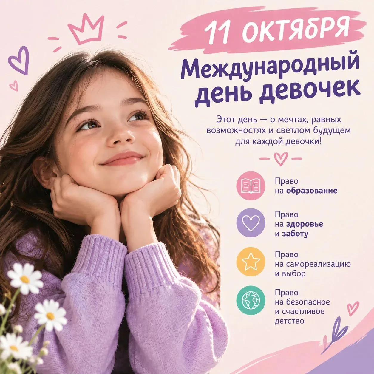 👧💖Сегодня весь мир отмечает важный праздник, учреждённый ООН. Это день, когда мы гово...