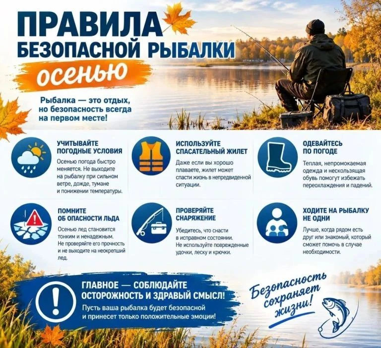 🎣 Осенняя рыбалка: как получить удовольствие и вернуться домой безопасно⁉️