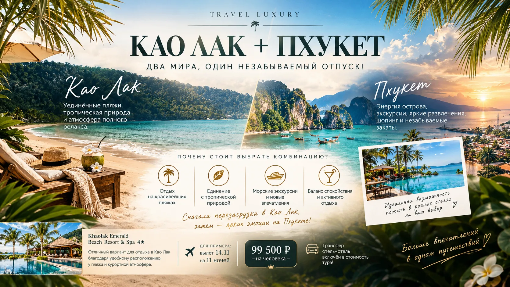 🌴🇹🇭 КАО ЛАК + ПХУКЕТ — ДВА МИРА, ОДИН НЕЗАБЫВАЕМЫЙ ОТПУСК!