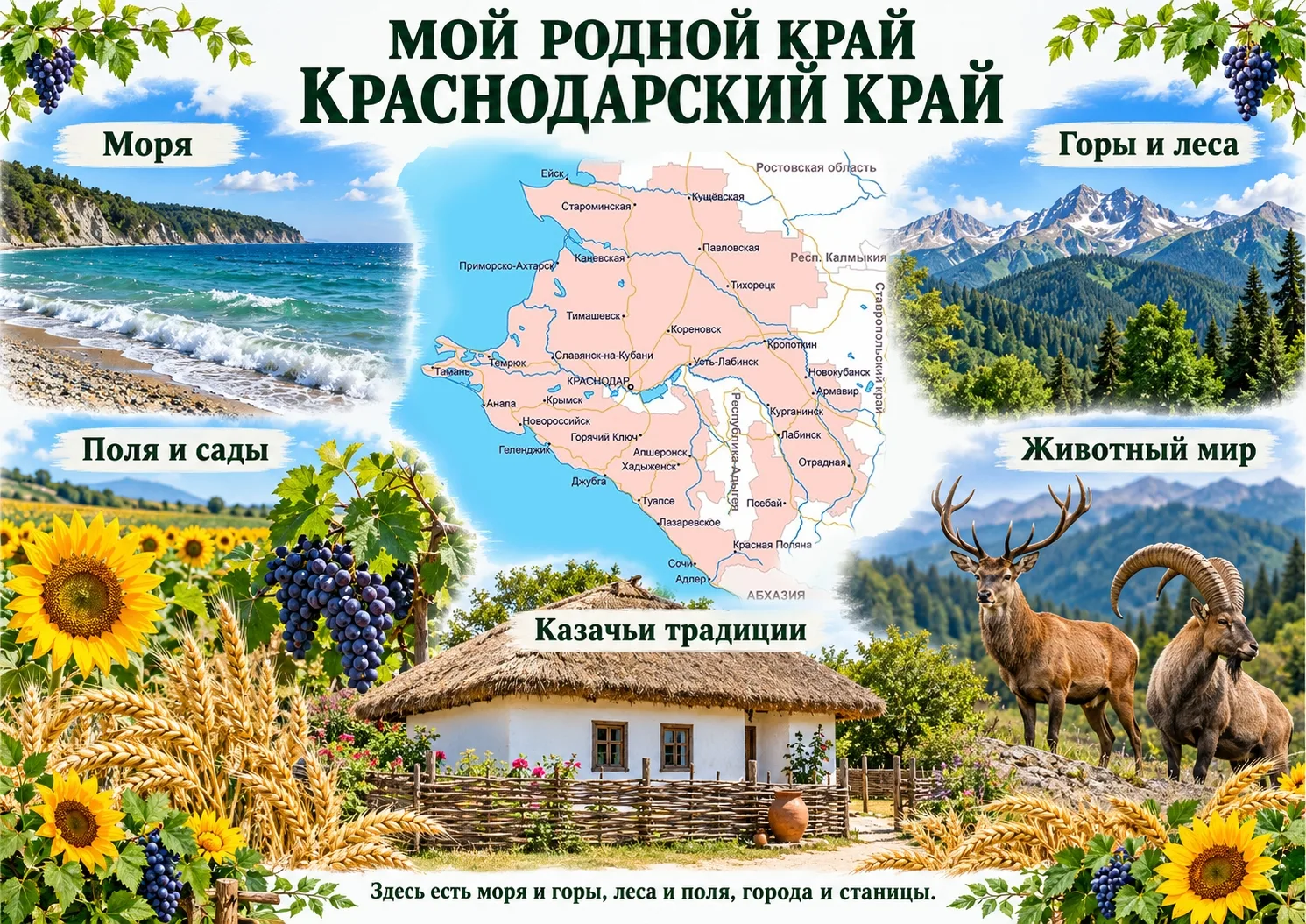 🌿 Краснодарский край — знакомимся с Кубанью!