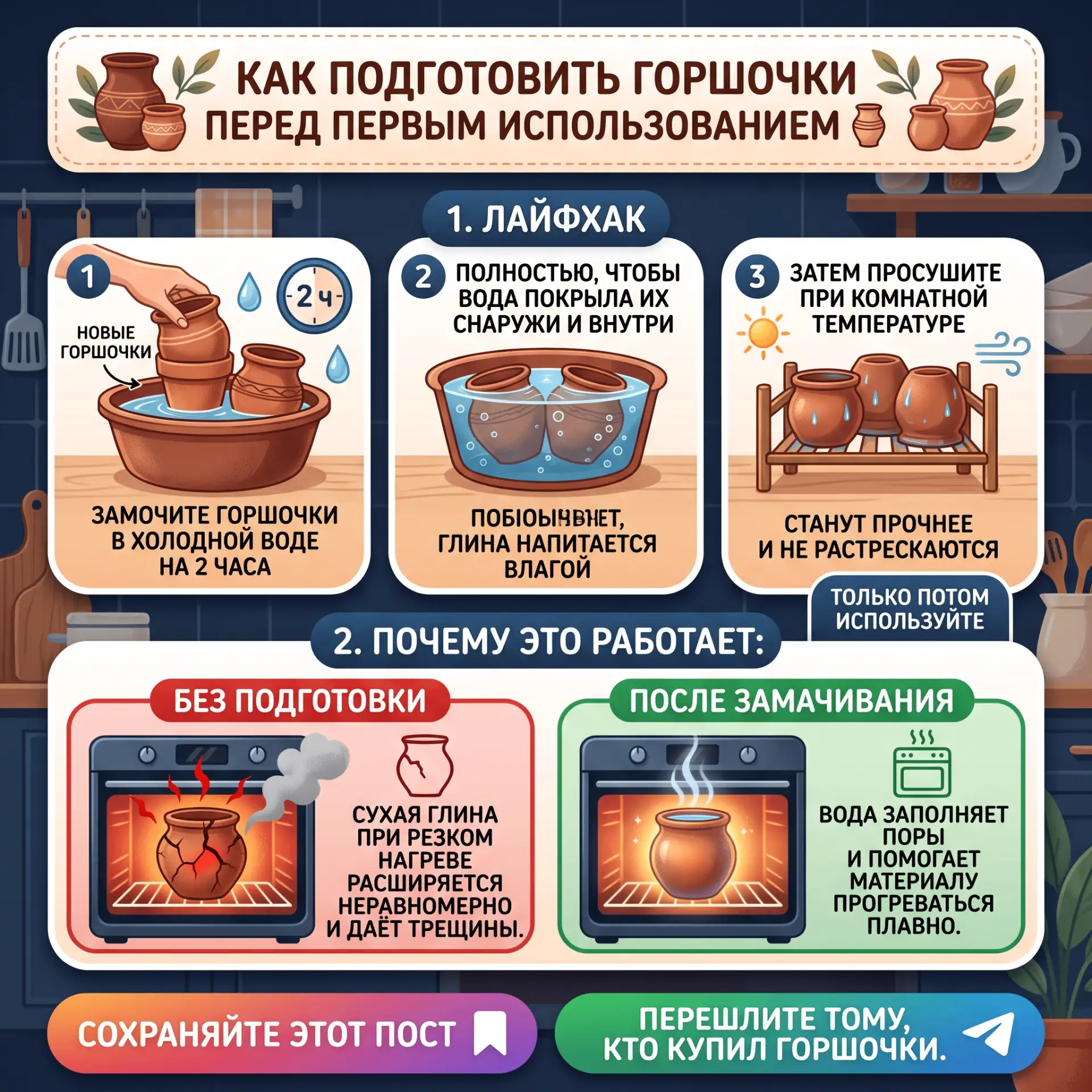 Как подготовить горшочки перед первым использованием 🏺Купили новые глиняные горшочки? ...