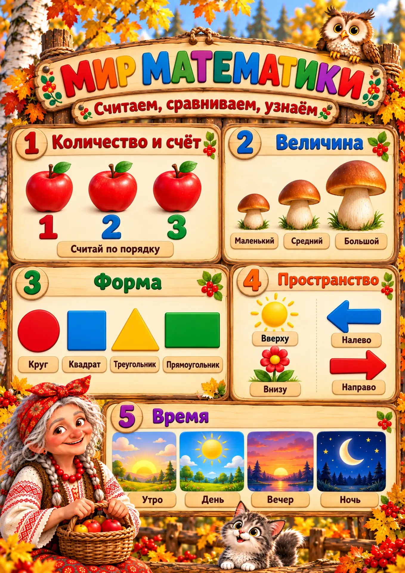 🍎 Мир математики — считаем, сравниваем, узнаём!