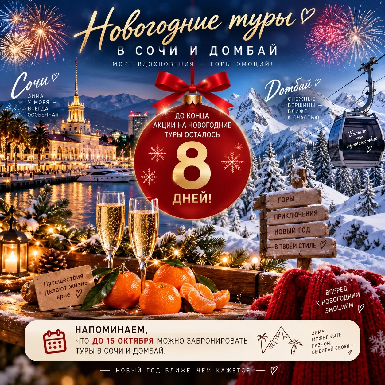 ОСТАЛАСЬ НЕДЕЛЯ! УСПЕЙ ЗАБРОНИРОВАТЬ НОВЫЙ ГОД СО СКИДКОЙ.