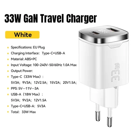 Зарядка Essager 33W GaN с дисплеем
