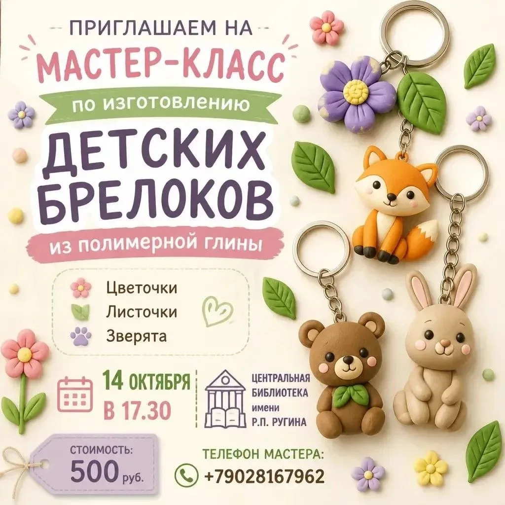 🎨 Мастер-класс по изготовлению брелоков из полимерной глины
