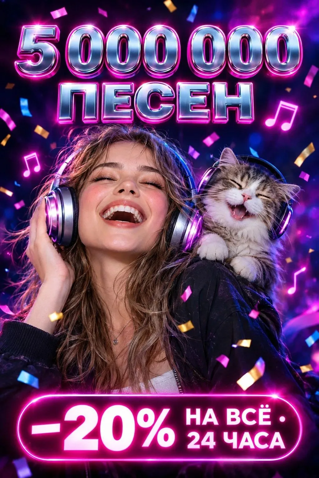 🎉 −20% на всё: у нас уже 5 000 000 песен!