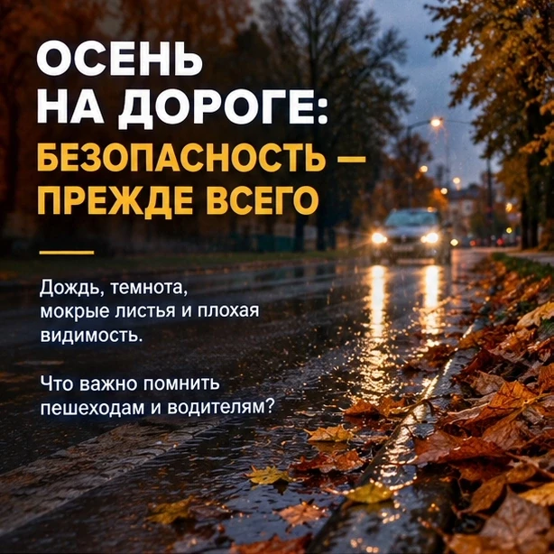 🍁Дождь, туман, опавшие листья и ранние сумерки — всё это влияет на видимость и увеличи...