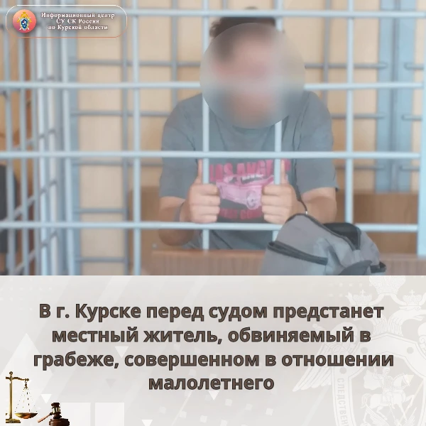 В г. Курске перед судом предстанет местный житель, обвиняемый в грабеже, совершенном в ...