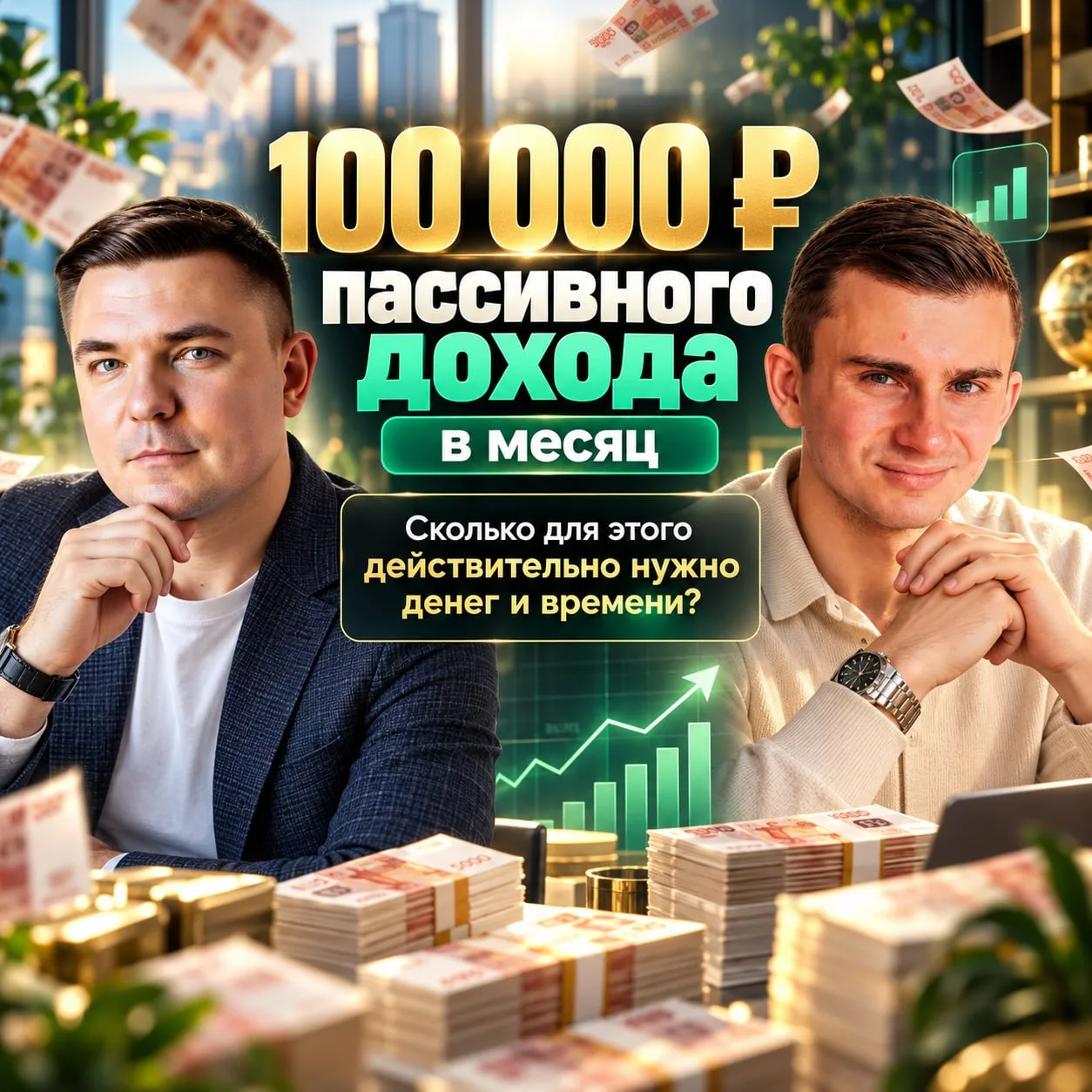 100 000 ₽ пассивного дохода в месяц, которые приносит капитал. Какая первая мысль?
