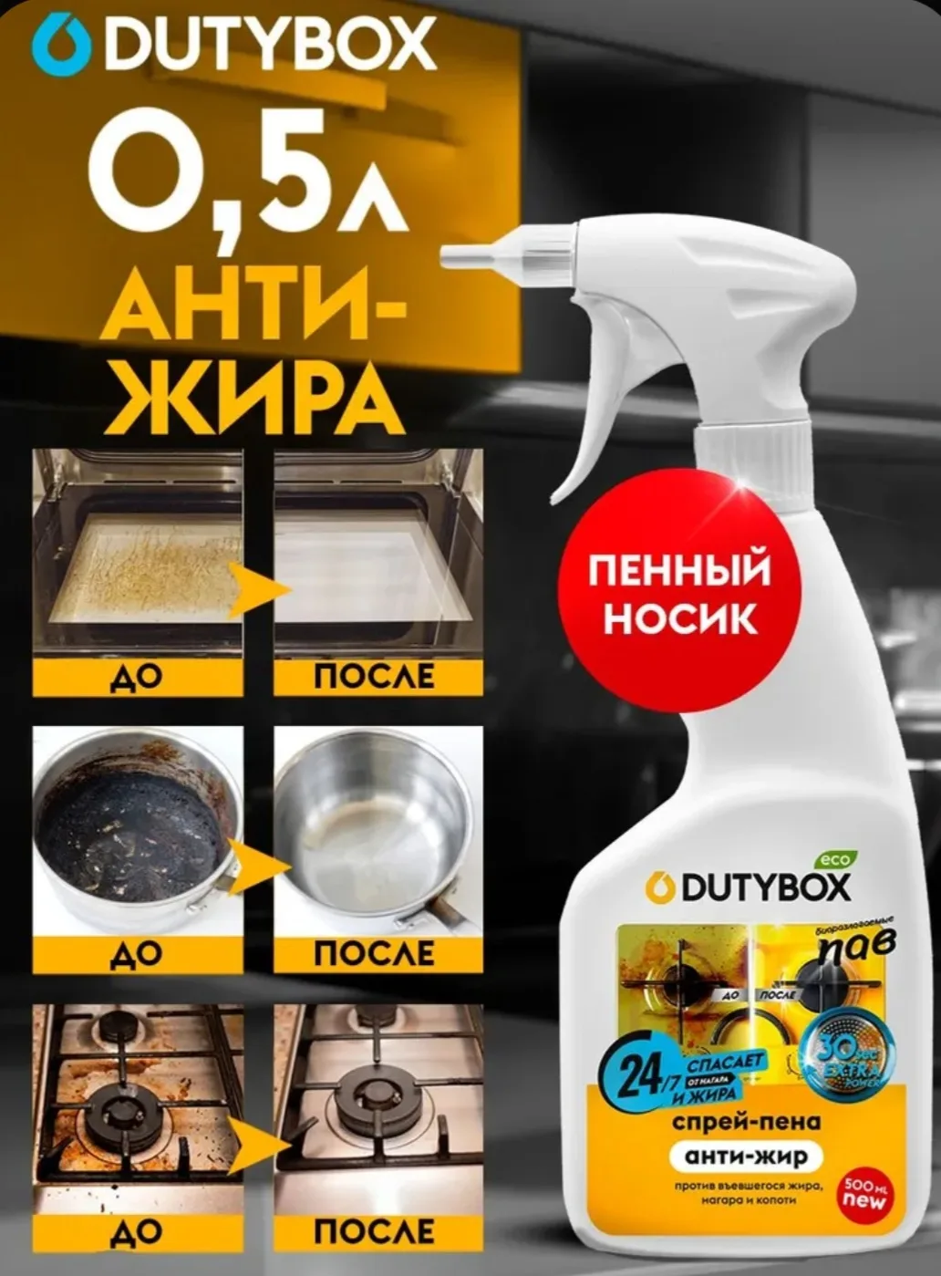 Антижир для кухни DUTYBOX Extra 500 мл, жироудалитель для кухни