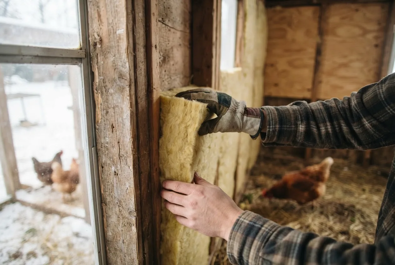 Недостаточная теплоизоляция курятника может привести к снижению egg production у кур зи...