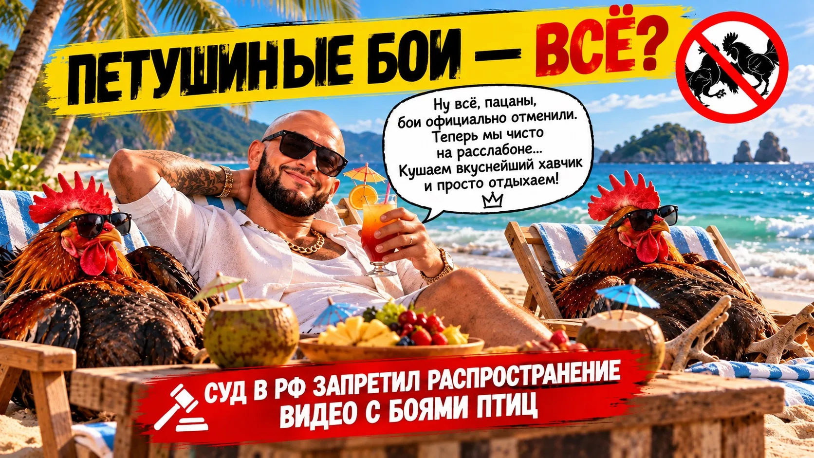 🐓 ПЕТУХАМ НЕ МЕСТО НА РИНГЕ: В РОССИИ ЗАПРЕТИЛИ ВИДЕО ПЕТУШИНЫХ БОЁВ