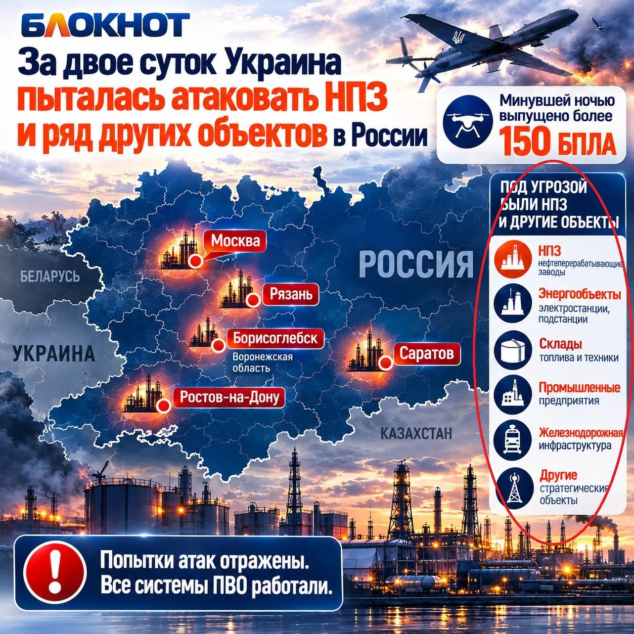 Почему сотни «Гераней» обрушились ночью на Кировоград?