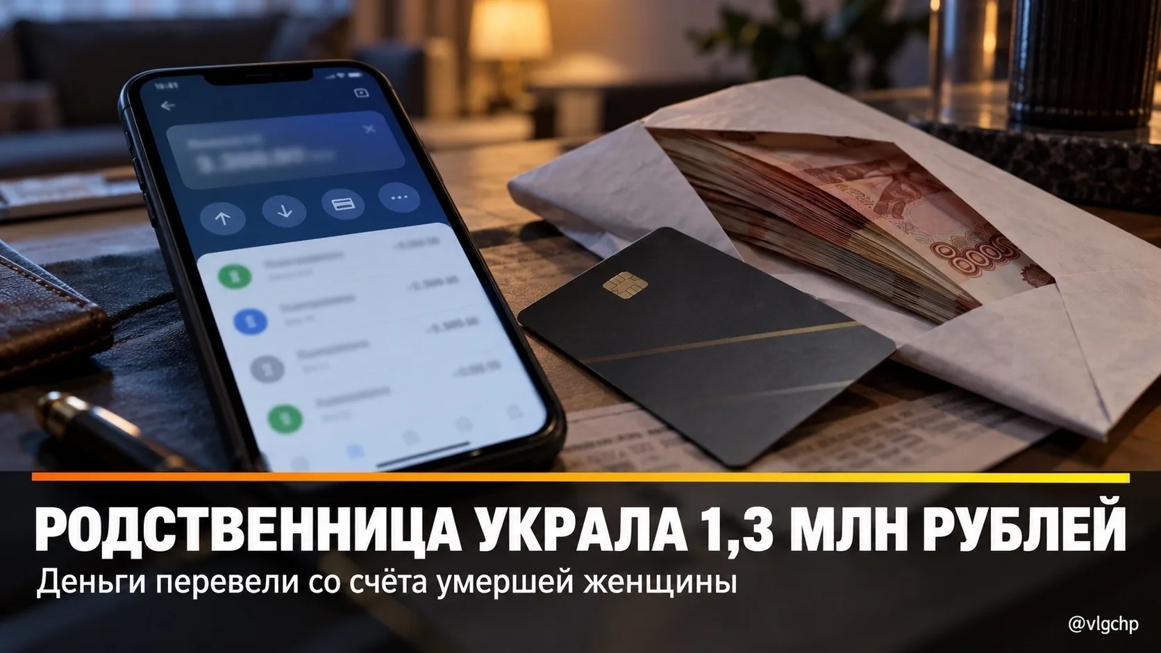 💳 Родственница украла у умершей тёти 1,3 млн рублей