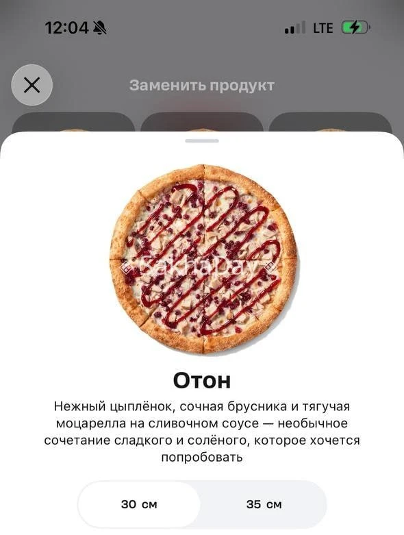 В Додо появилась пицца Отон с брусникой. #нереклама