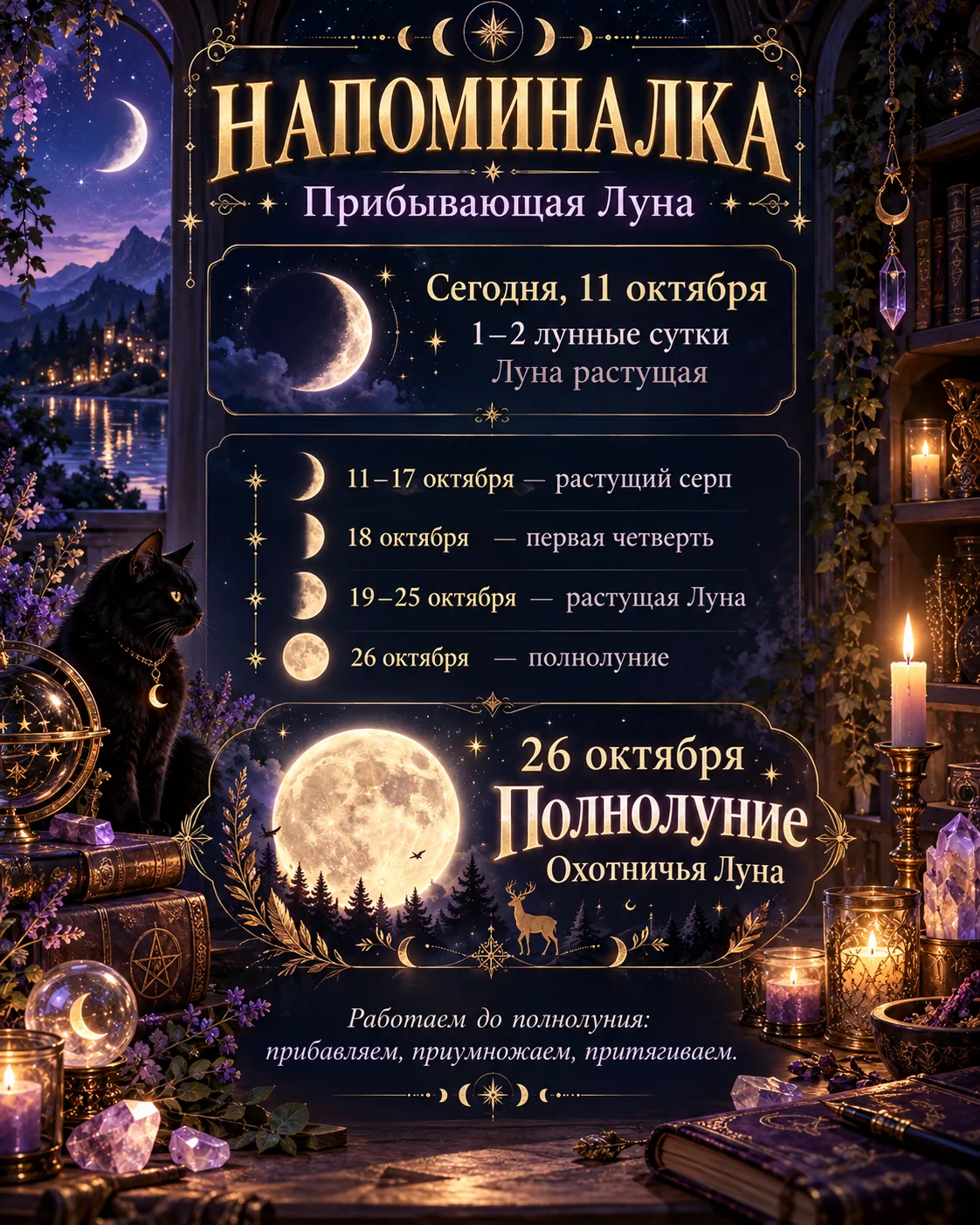 Ну что, дорогие мои ❤️ Скидываю вам нашу напоминалочку по растущей Луне. Сейчас продолж...