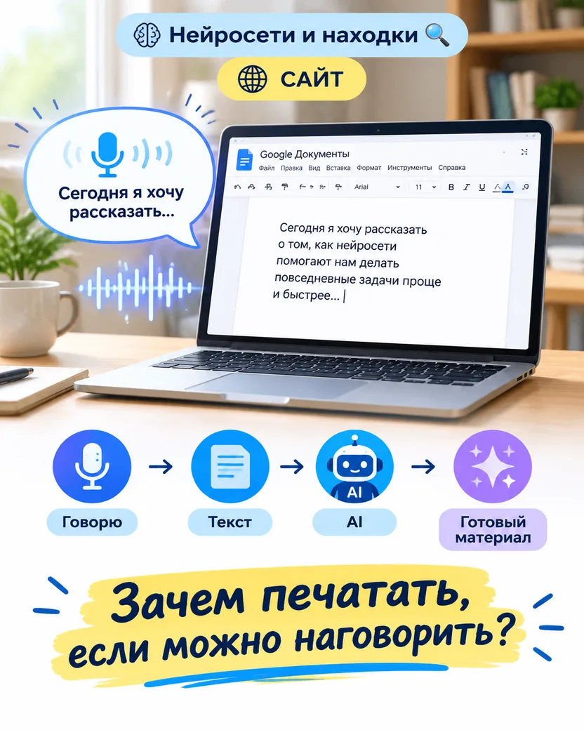 🎙️ В Google Документах можно печатать голосом