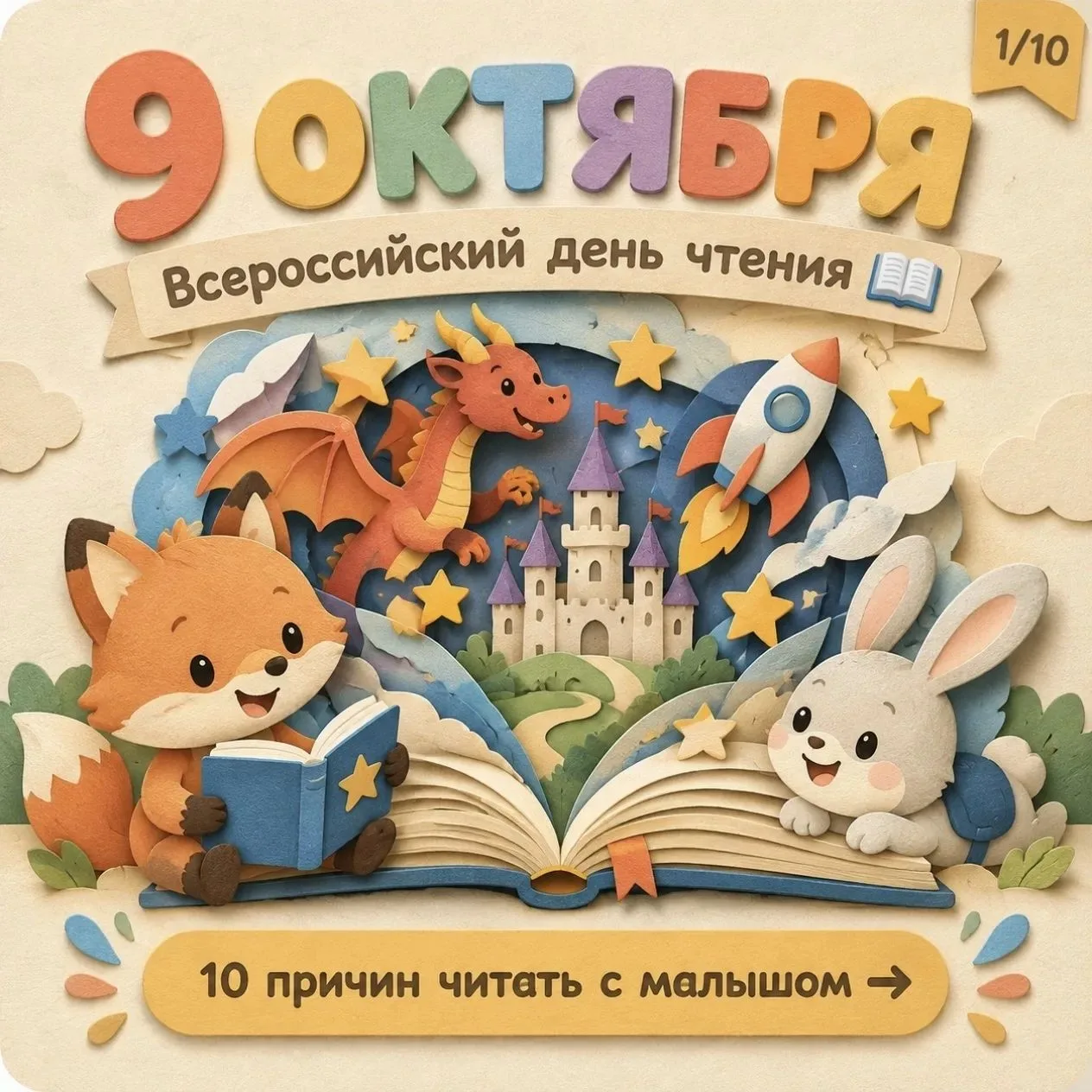 Сегодня  мы отмечаем Всероссийский день чтения 📅