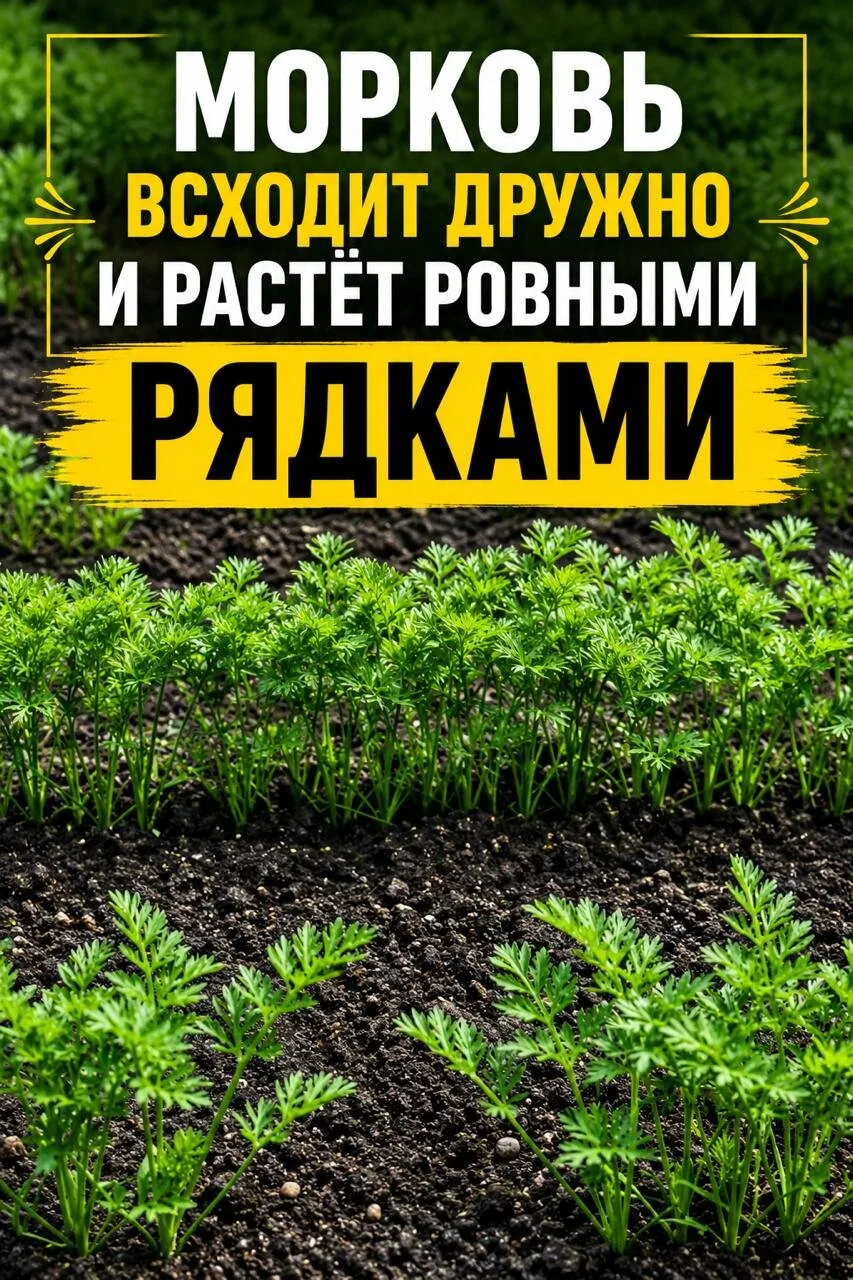 МОРКОВЬ ВСХОДИТ ДРУЖНО И РАСТЁТ РОВНЫМИ РЯДКАМИ