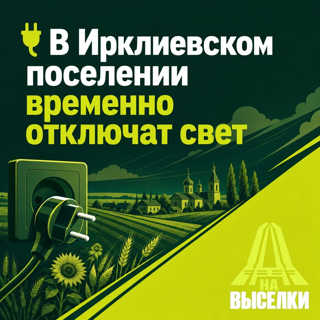 🔌 В Ирклиевском поселении временно отключат свет