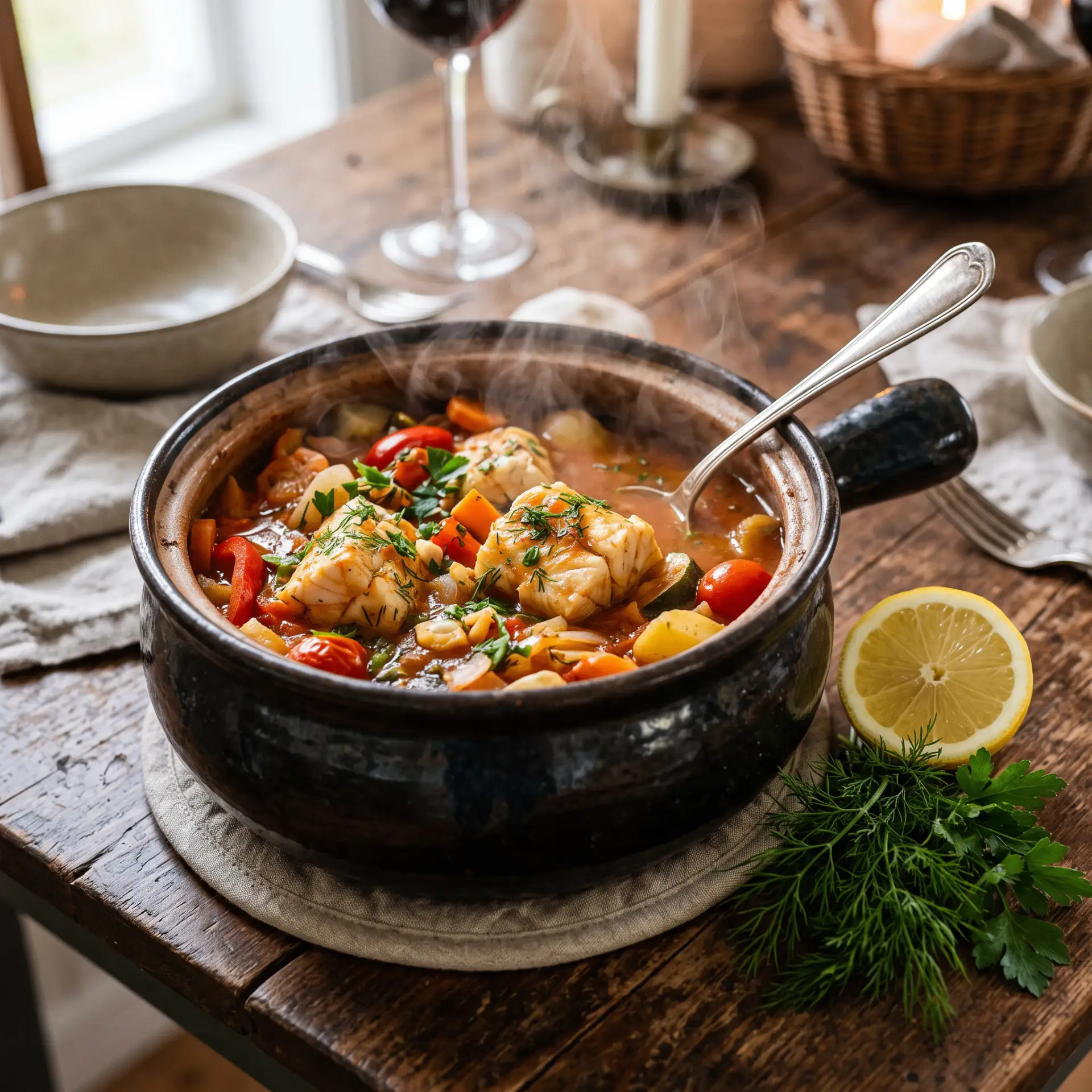 Рыба в горшочке с овощами — нежный ужин без запаха 🐟