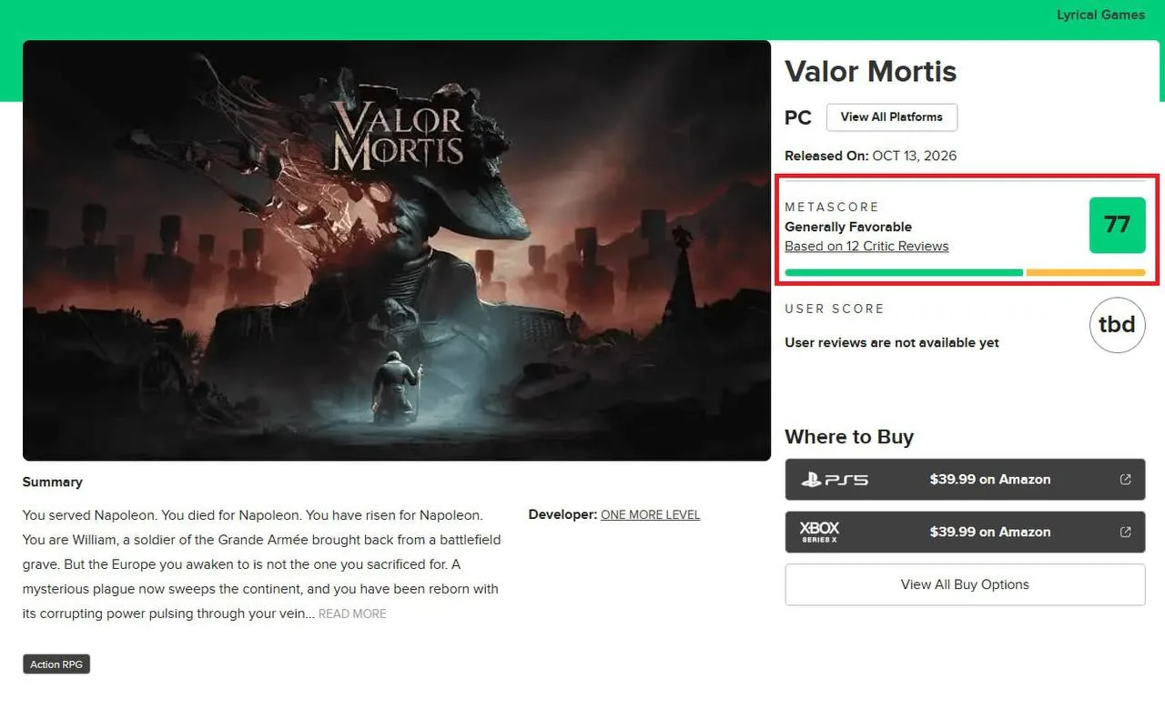 ☁️ Сойдет — Valor Mortis получила оценки от критиков!