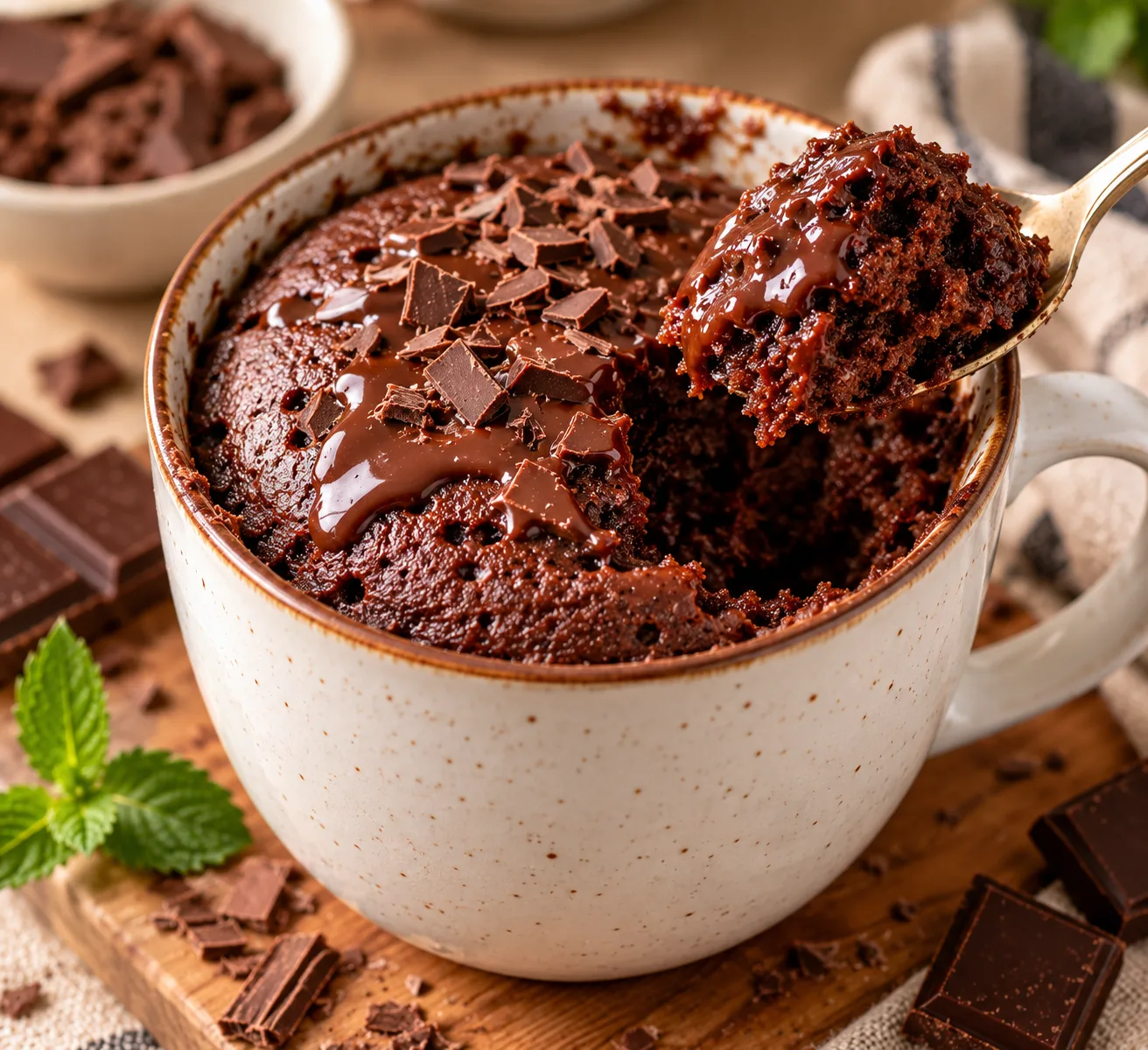 🍫 ШОКОЛАДНЫЙ КЕКС В КРУЖКЕ ЗА 5 МИНУТ — БЕЗ ДУХОВКИ И ЛИШНИХ ХЛОПОТ! 😍