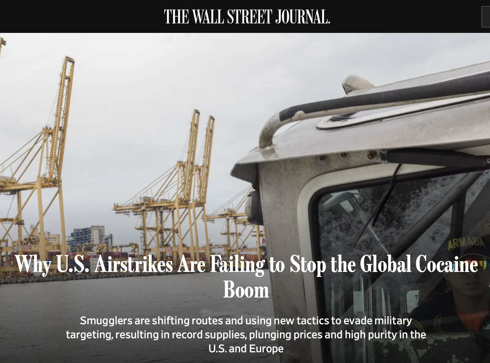 WSJ: удары США по судам латиноамериканских наркоторговцев не только не остановили трафи...