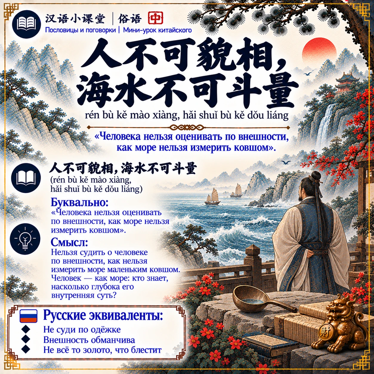 🇨🇳 汉语小课堂 | 俗语 🀄 | Пословицы и поговорки