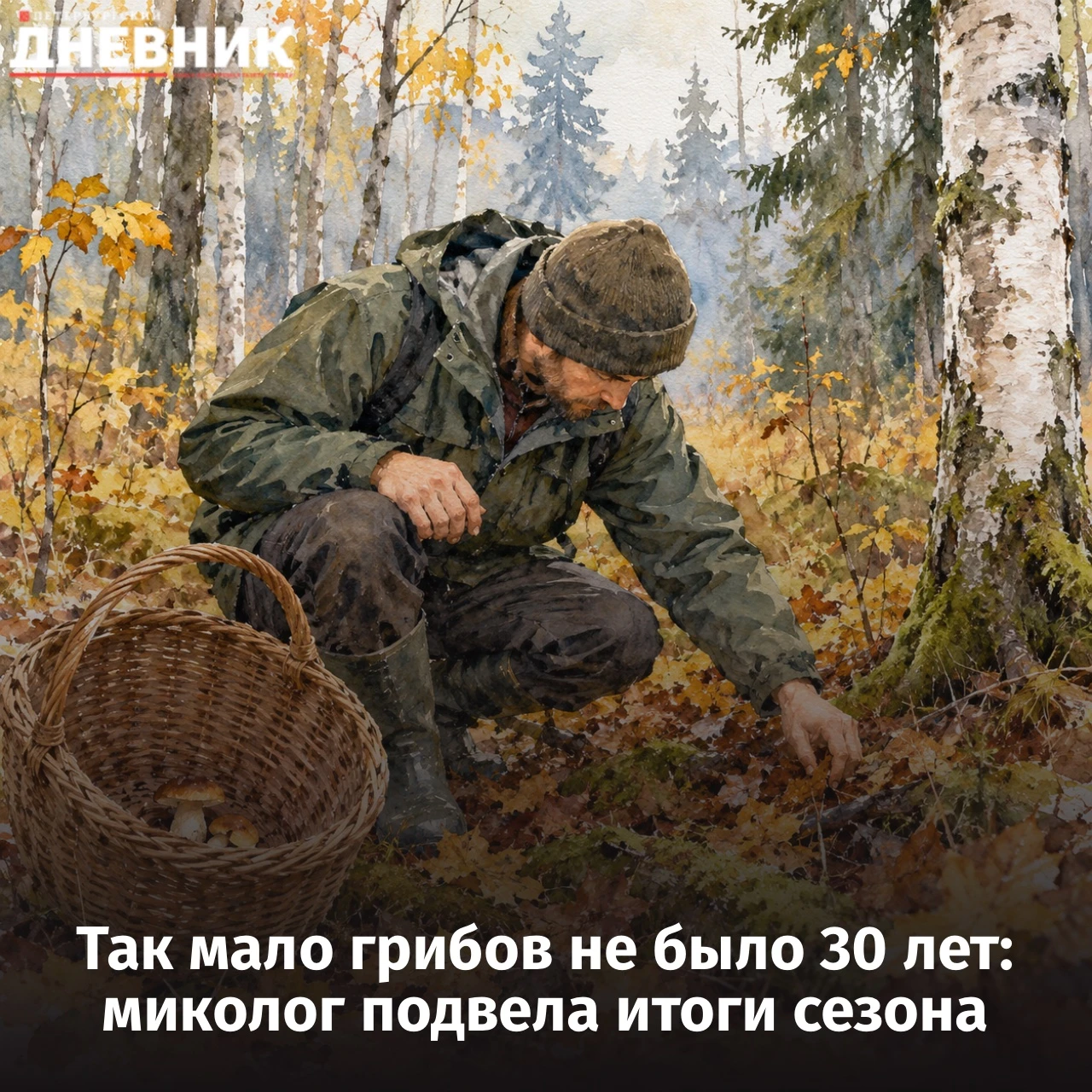 🍄 Грибной сезон 2026 года назвали самым скудным за 30 лет