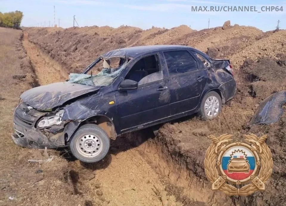 В Советском районе Саратовской области в кювет улетел «ВАЗ-2114»