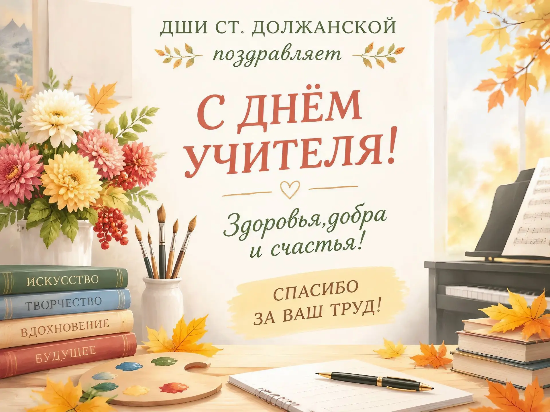 🎶🎓📚С ДНЕМ УЧИТЕЛЯ, ДОРОГИЕ НАШИ ПРЕПОДАВАТЕЛИ И УВАЖАЕМЫЕ КОЛЛЕГИ!