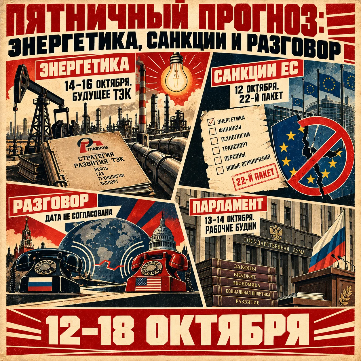 🎲 Пятничный прогноз: энергетика, санкции и разговор