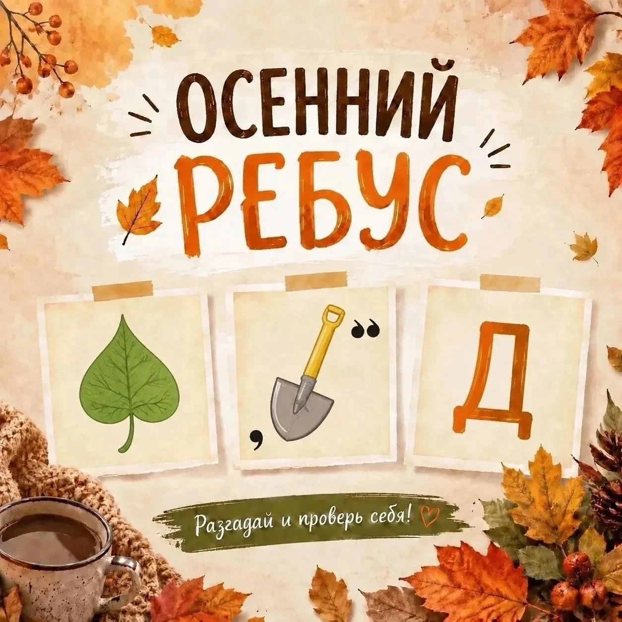 Осенние ребусы для всей семьи 🍁