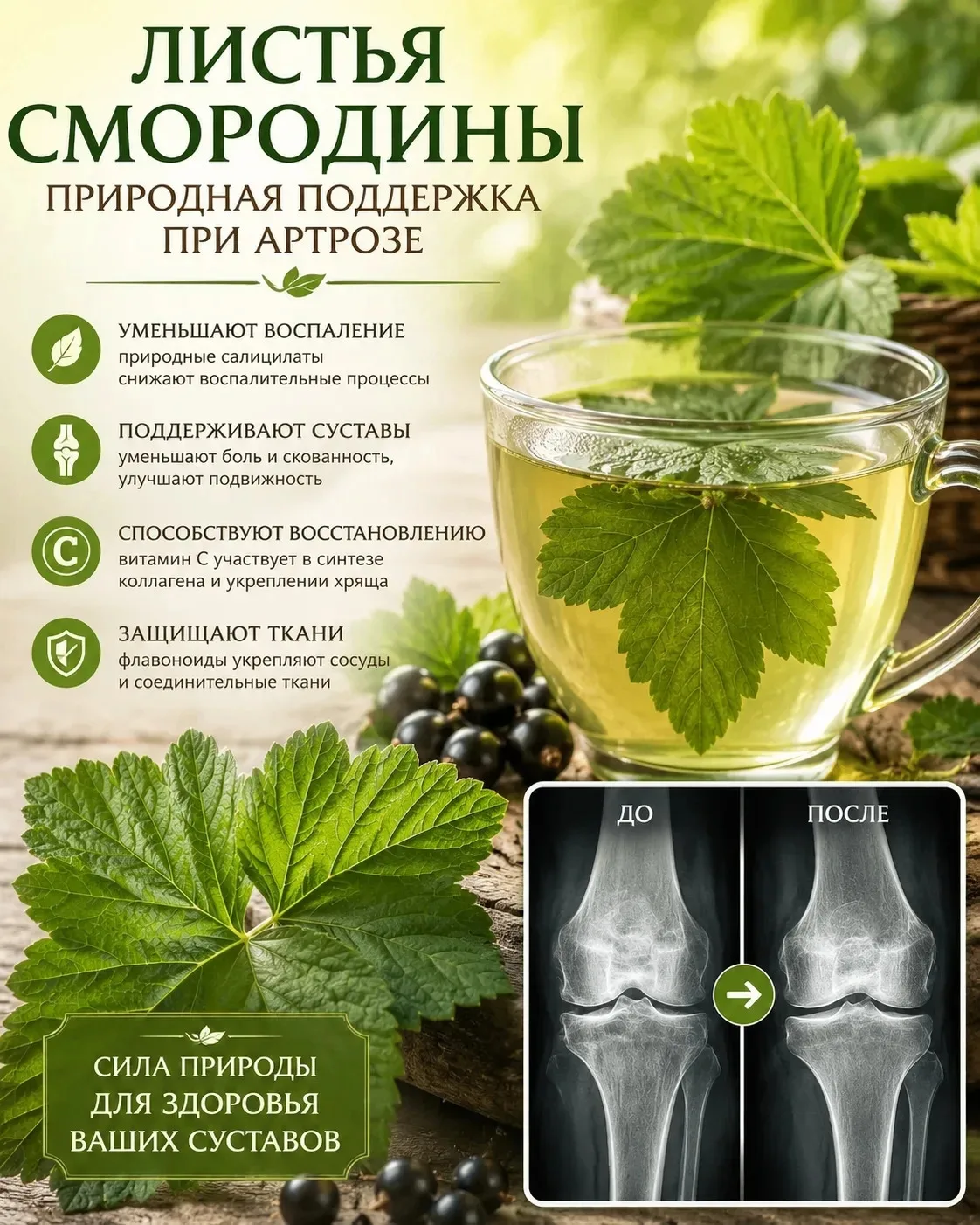 🍃 Листья смородины — природная поддержка для суставов и организма