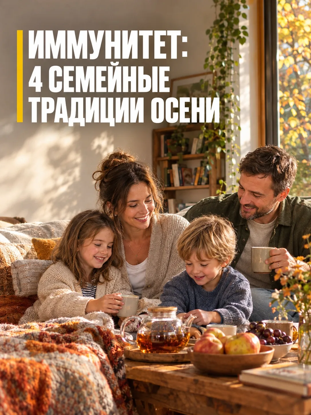 "Осень заставляет закрывать окна, но крепкий иммунитет семьи строится на простых тёплых...